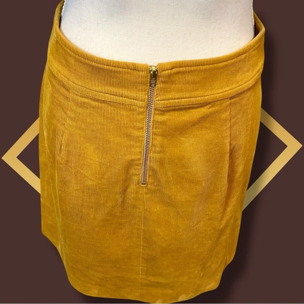 J. Crew Mercantile Corduroy A-Line Mini Skirt in “Marigold Deep Yellow” Size 2 - Picture 9 of 14